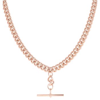 9ct Rose Gold Albert T-Bar Chain 20"