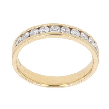 18ct Yellow Gold 0.50ct Brilliant Cut Diamond Half Eternity Ring