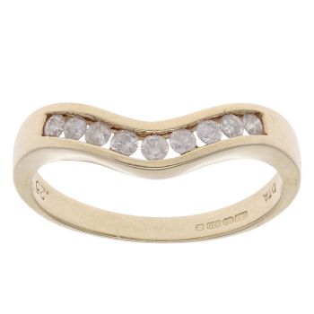 9ct Yellow Gold 0.25ct Brilliant Cut Diamond Wishbone Ring