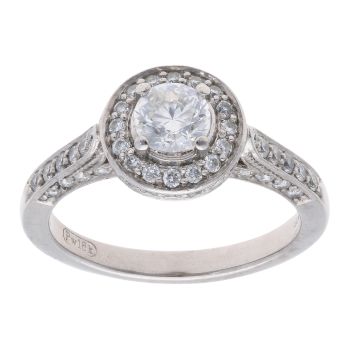 18ct White Gold 0.85ct Diamond Cluster Ring