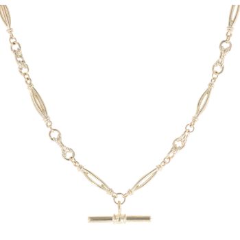 9ct Yellow Gold Fancy T-Bar Chain 18"