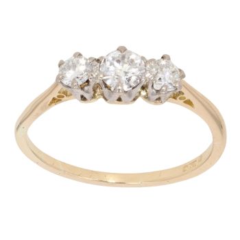 18ct Yellow Gold 0.55ct Diamond Trilogy Ring
