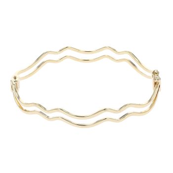 9ct Yellow Gold Duo Wave Bangle