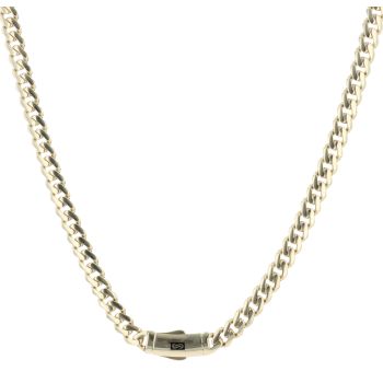 14ct Yellow Gold Monaco Curb Classic Plain Lock Chain 18"