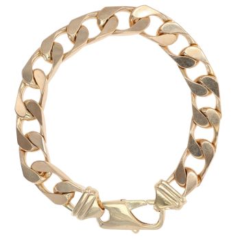 9ct Yellow Gold Square Curb Curb Bracelet 9"
