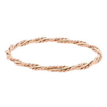 9ct Yellow And Rose Gold Patterned Rope Twist Bangle