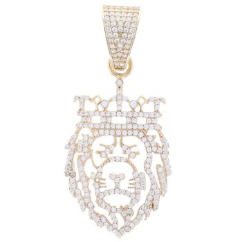 9ct Yellow Gold Cubic Zirconia Lion Pendant