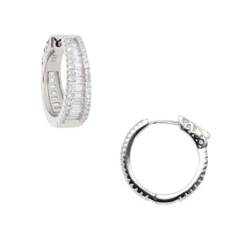 Silver Cubic Zirconia Hoop Earrings
