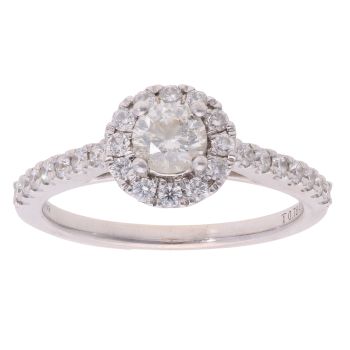 18ct White Gold 0.78ct Diamond Cluster Ring