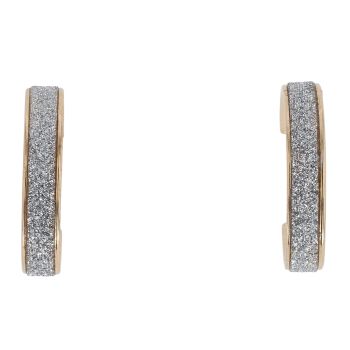 9ct Yellow Gold Moon Dust 15mm Hoop Earrings