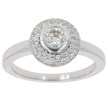 Platinum 0.80ct Brilliant Cut Diamond Cluster Ring