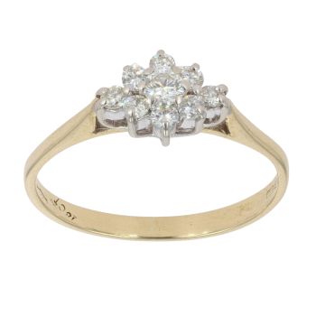 18ct Yellow Gold 0.33ct Diamond Cluster Ring