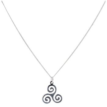 Silver Fancy Swirl Pendant And Chain 18" By Icesia