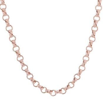 9ct Rose Gold Patterned And Plain Fancy Chain 22"