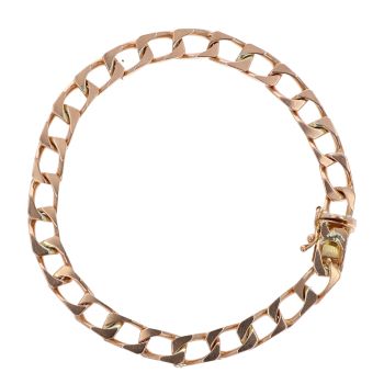 9ct Yellow Gold Square Curb Bracelet 7"