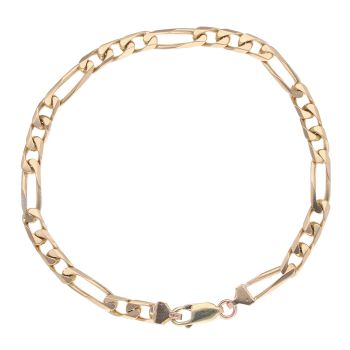 9ct Yellow Gold Figaro Bracelet  8"