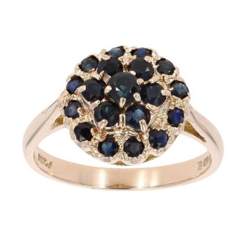 9ct Yellow Gold Sapphire Cluster Ring