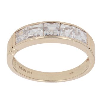 9ct Yellow Gold Cubic Zirconia Half Eternity Ring