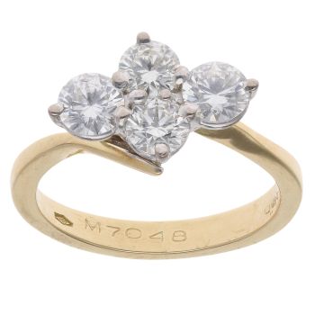 18ct Yellow Gold 1.30ct Brilliant Cut Diamond Cluster Ring
