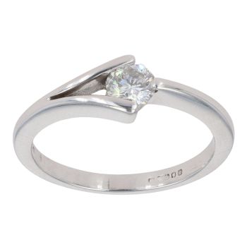 18ct White Gold 0.35ct Brilliant Cut Diamond Solitaire Ring