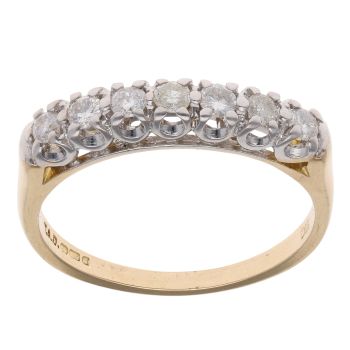 18ct Yellow Gold 0.33ct Brilliant Cut Diamond Half Eternity Ring