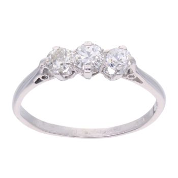 18ct White Gold 0.50ct Diamond Trilogy Ring
