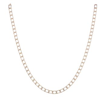 9ct Yellow Gold Square Curb Chain 18"