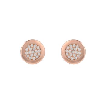 Rose Gold Plated Sterling Silver Cubic Zirconia Stud Earrings
