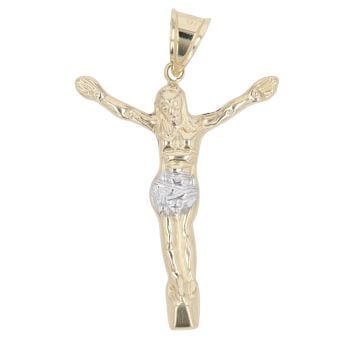 14ct Yellow and White Gold Crucifix Pendant
