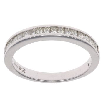 18ct White Gold 0.45ct Princess Cut Diamond Half Eternity Ring