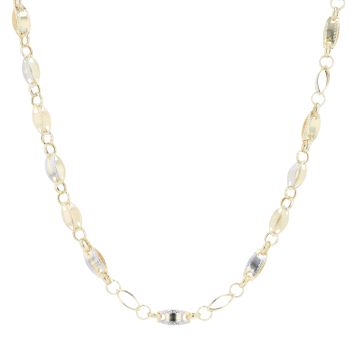 14ct Yellow and White Gold Greek Key Fancy Chain 20"