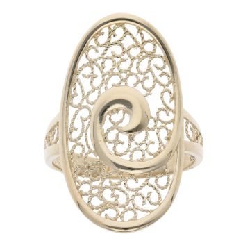 14ct Yellow Gold Open Work Filigree Ring