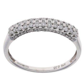 9ct White Gold 0.33ct Diamond Half Eternity Ring