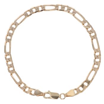 9ct Yellow Gold Figaro Bracelet 7.5"
