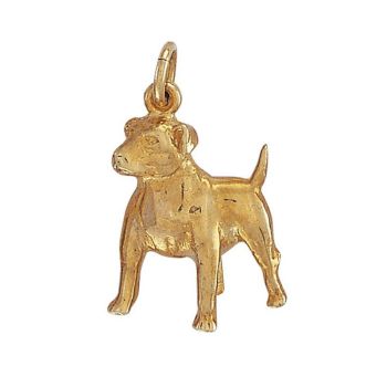 9ct Yellow Gold Staff Dog Pendant