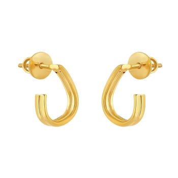 22ct Yellow Gold Curved Creole Earrings