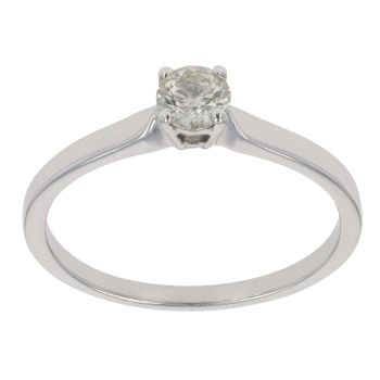18ct White Gold 0.34ct Brilliant Cut Diamond Solitaire Ring