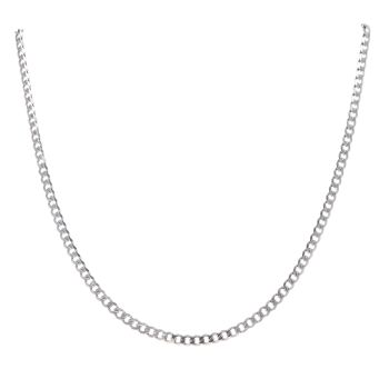 9ct White Gold Curb Chain 16"
