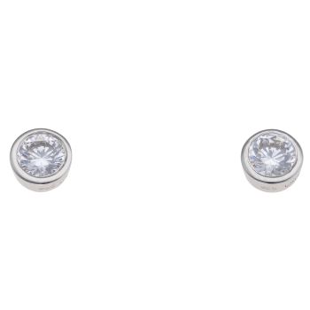 925 Sterling Silver Cubic Zirconia Solitaire Stud Earrings