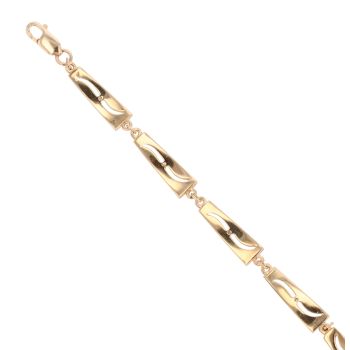 9ct Yellow Gold 0.07ct Diamond Fancy Bracelet 7"