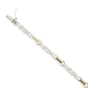 14ct Yellow And White Gold Fancy Bracelet 7.5"