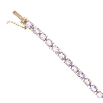 9ct Yellow Gold Tanzanite Bracelet 7"