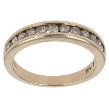 9ct Yellow Gold 0.50ct Brilliant Cut Diamond Half Eternity Ring