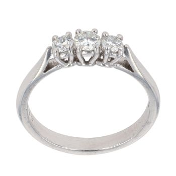 Platinum 0.50ct Diamond Trilogy Ring
