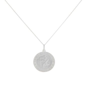 Silver St Christopher Pendant And Chain 18" By Icesia