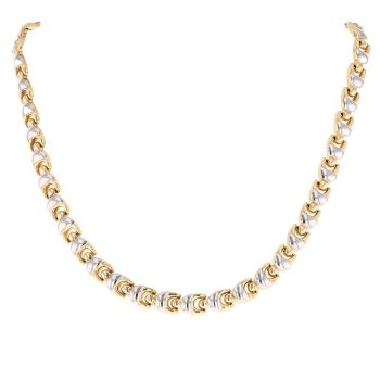 9ct Yellow And White Gold Fancy Chain 16"