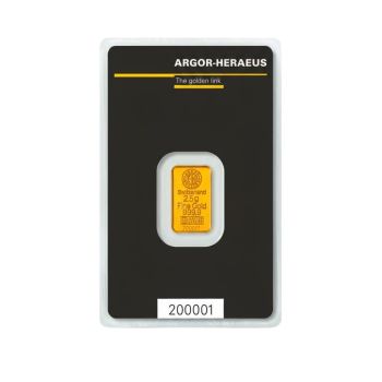 24ct Pure Yellow Gold Minted Gold Bar - 2g