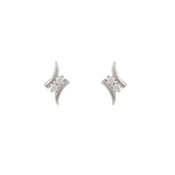 Sterling Silver Bypass Cubic Zirconia Stud Earrings