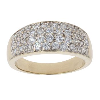 9ct Yellow Gold Cubic Zirconia Cluster Ring