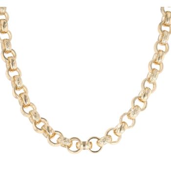 9ct Yellow Gold Plain and Patterned Belcher Chain